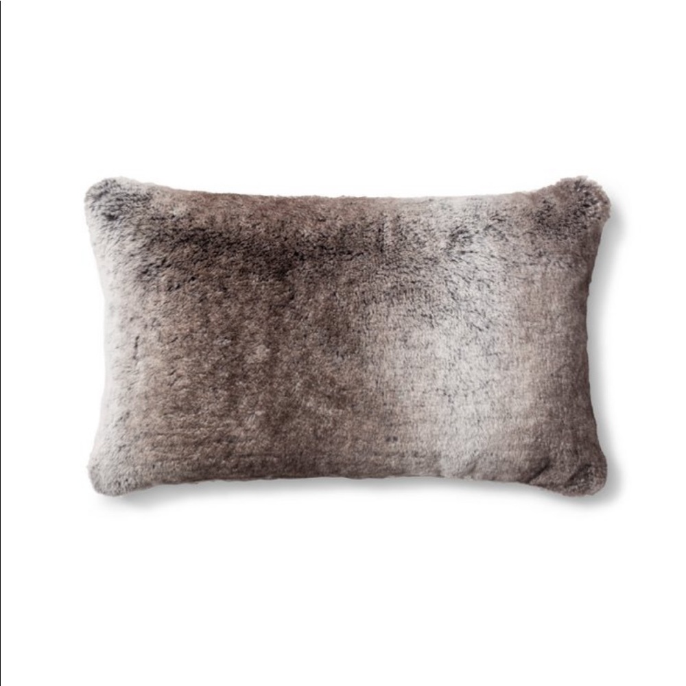 Faux Fur Oblong Throw Pillow